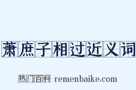 萧庶子相过近义词是什么意思的图片